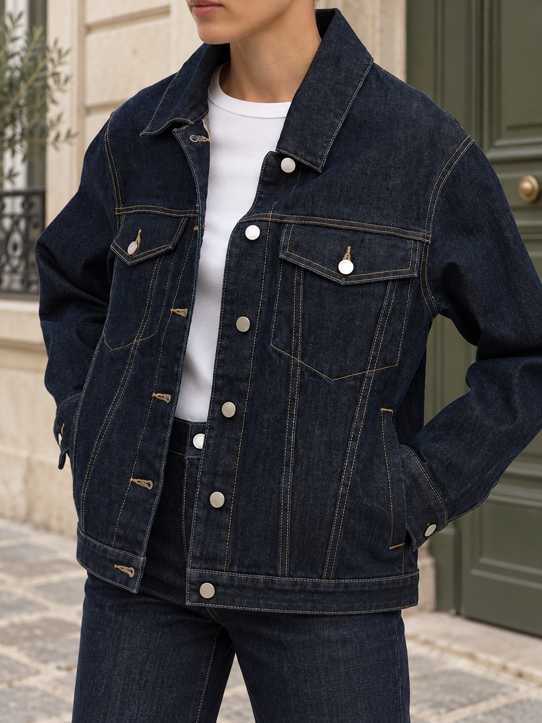 Veste en jean oversize indigo — Marianne