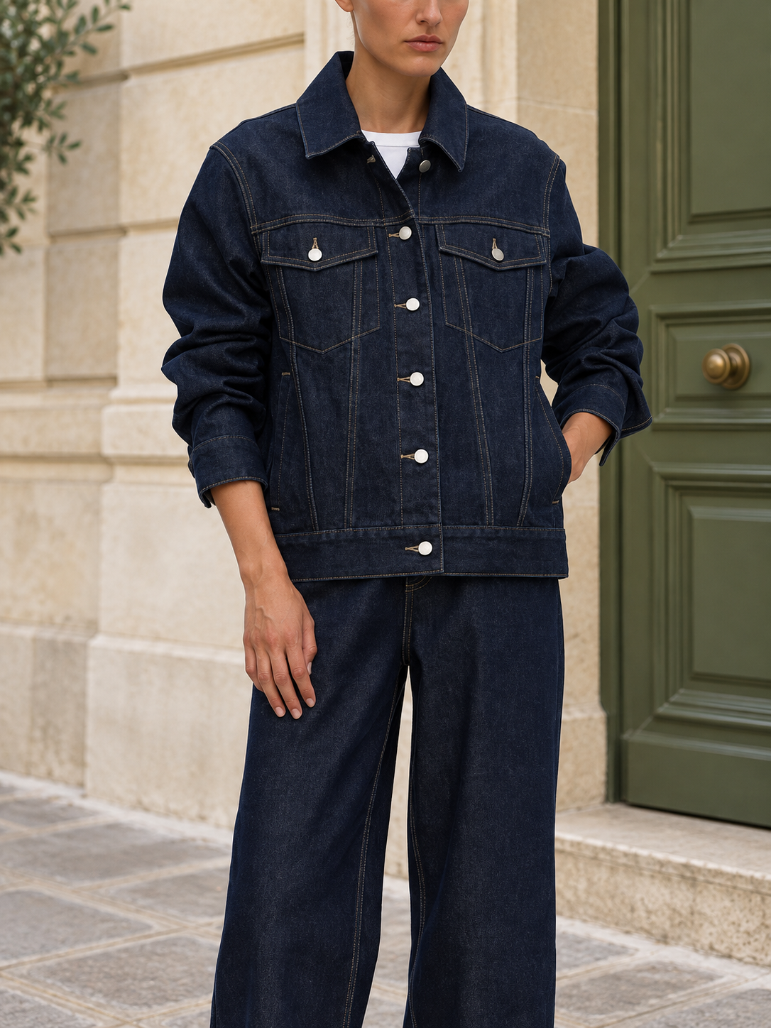 Veste en jean oversize indigo — Marianne