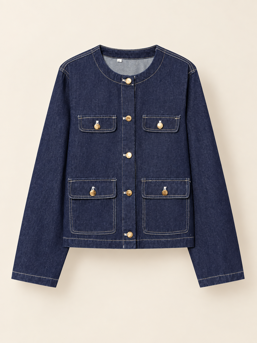 Giacca di jeans con girocollo — Solange
