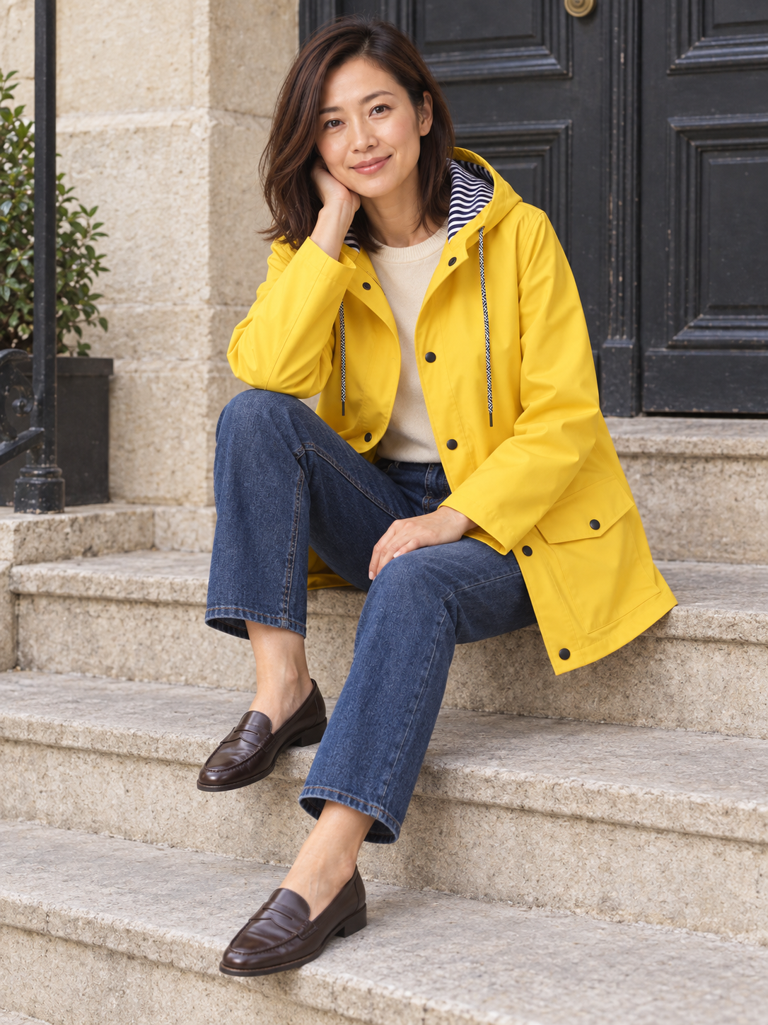 Aliénor — Lined hooded waterproof jacket