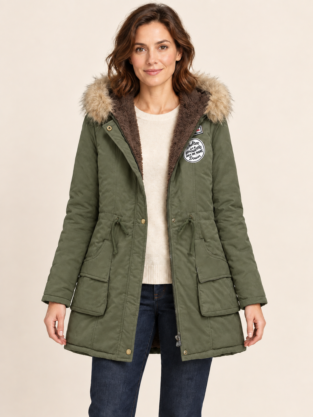 Parka con cappuccio e fodera in pile — Éloïse