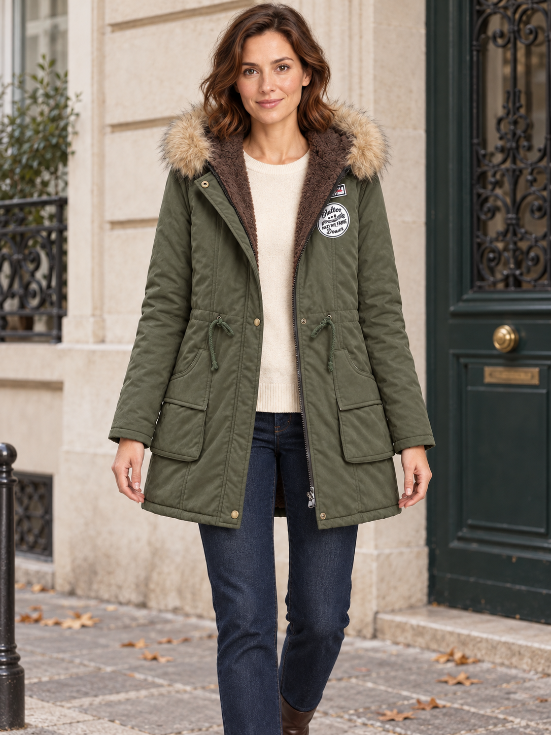 Parka con cappuccio e fodera in pile — Éloïse