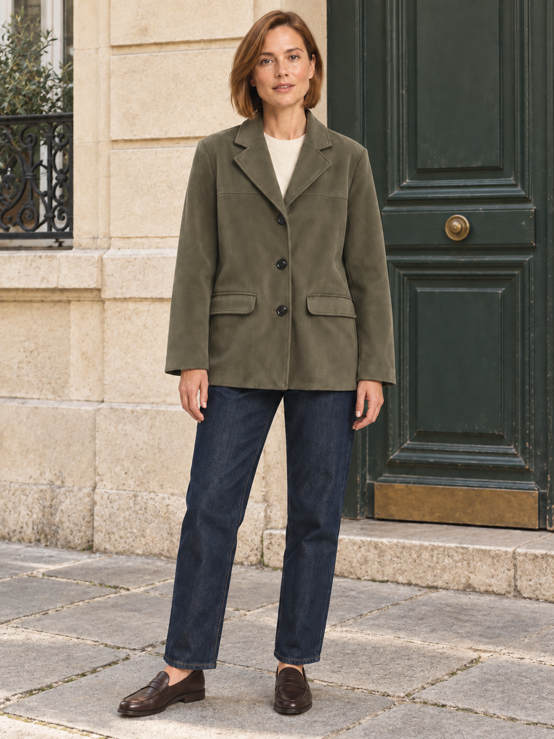 Veste en suédine à trois boutons — Mathilde