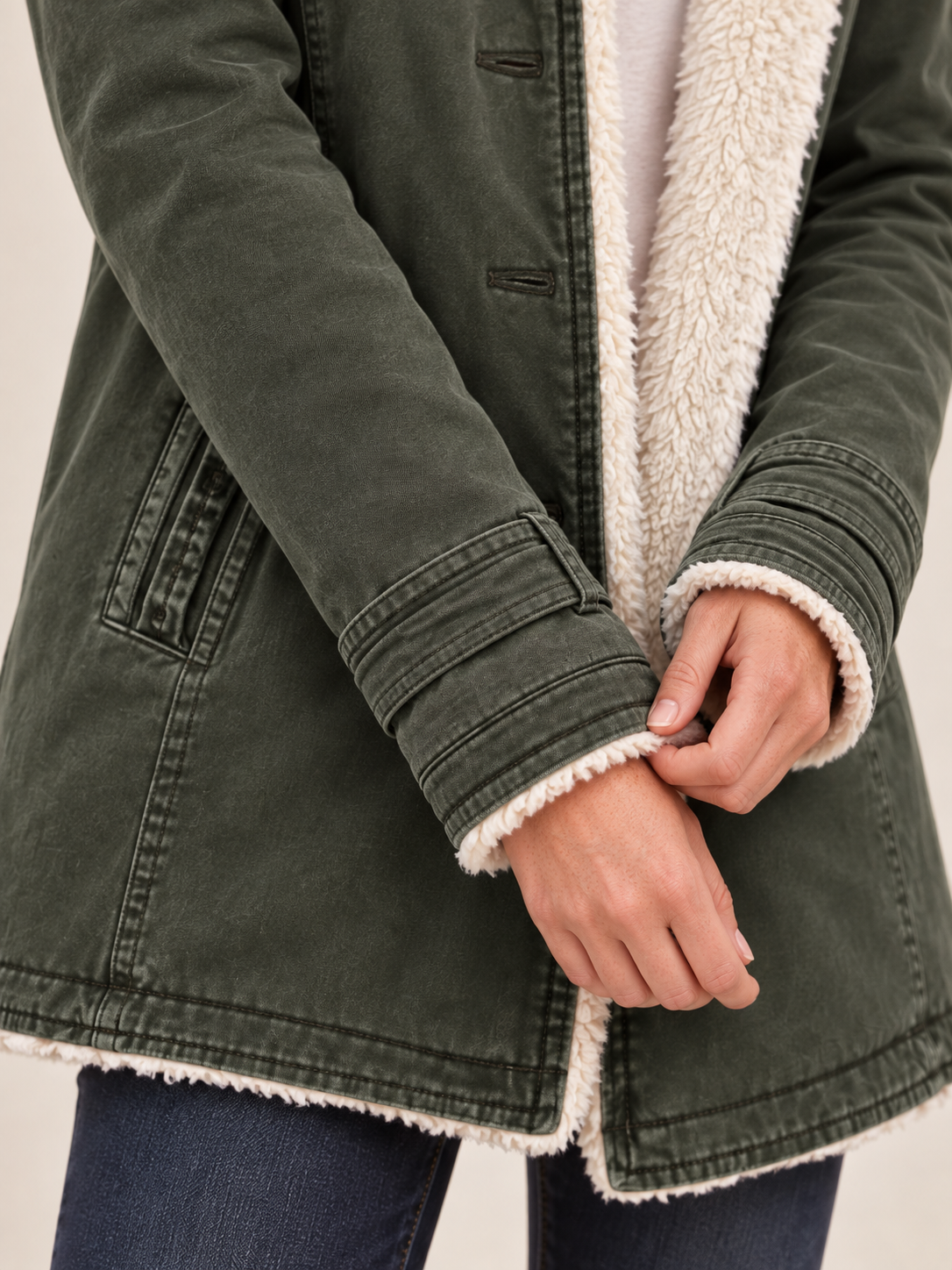 Parka con ampio collo effetto pile — Mélina