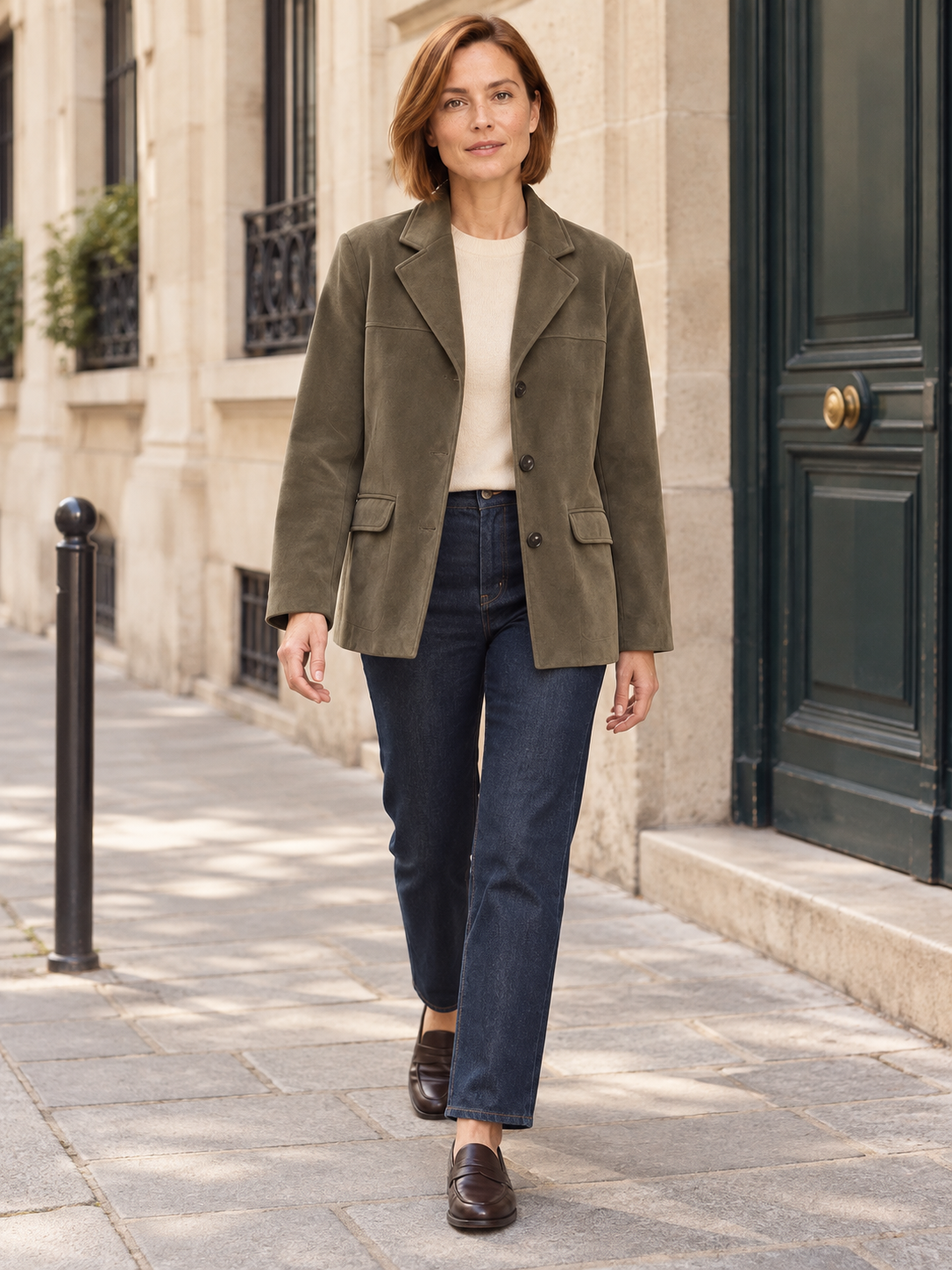 Veste en suédine à trois boutons — Mathilde