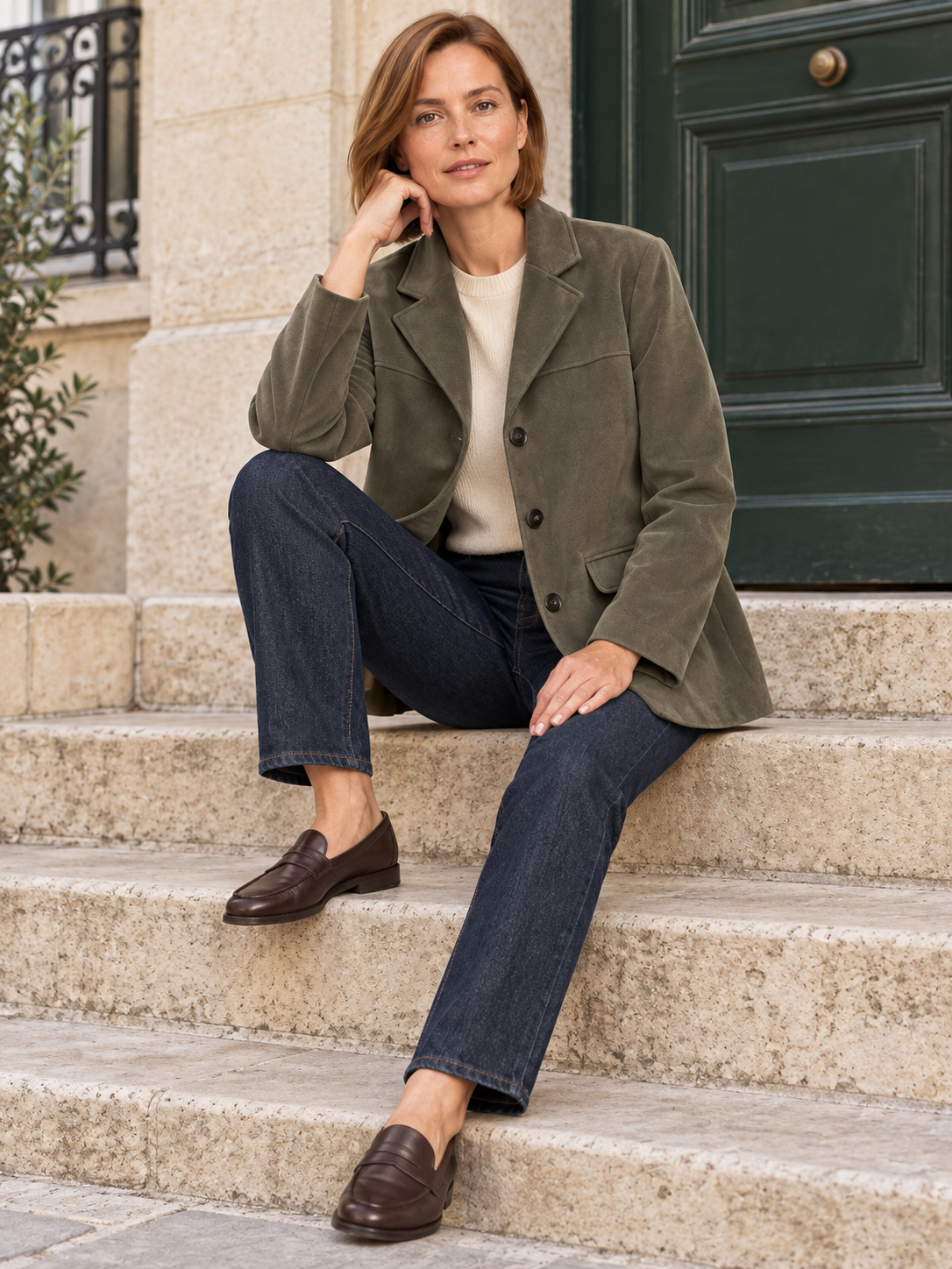 Veste en suédine à trois boutons — Mathilde