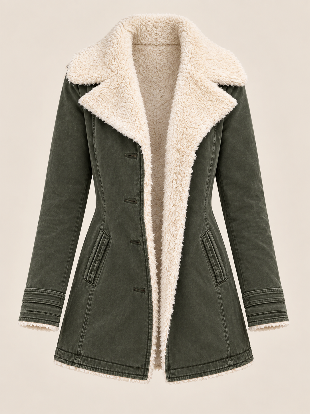 Parka con ampio collo effetto pile — Mélina