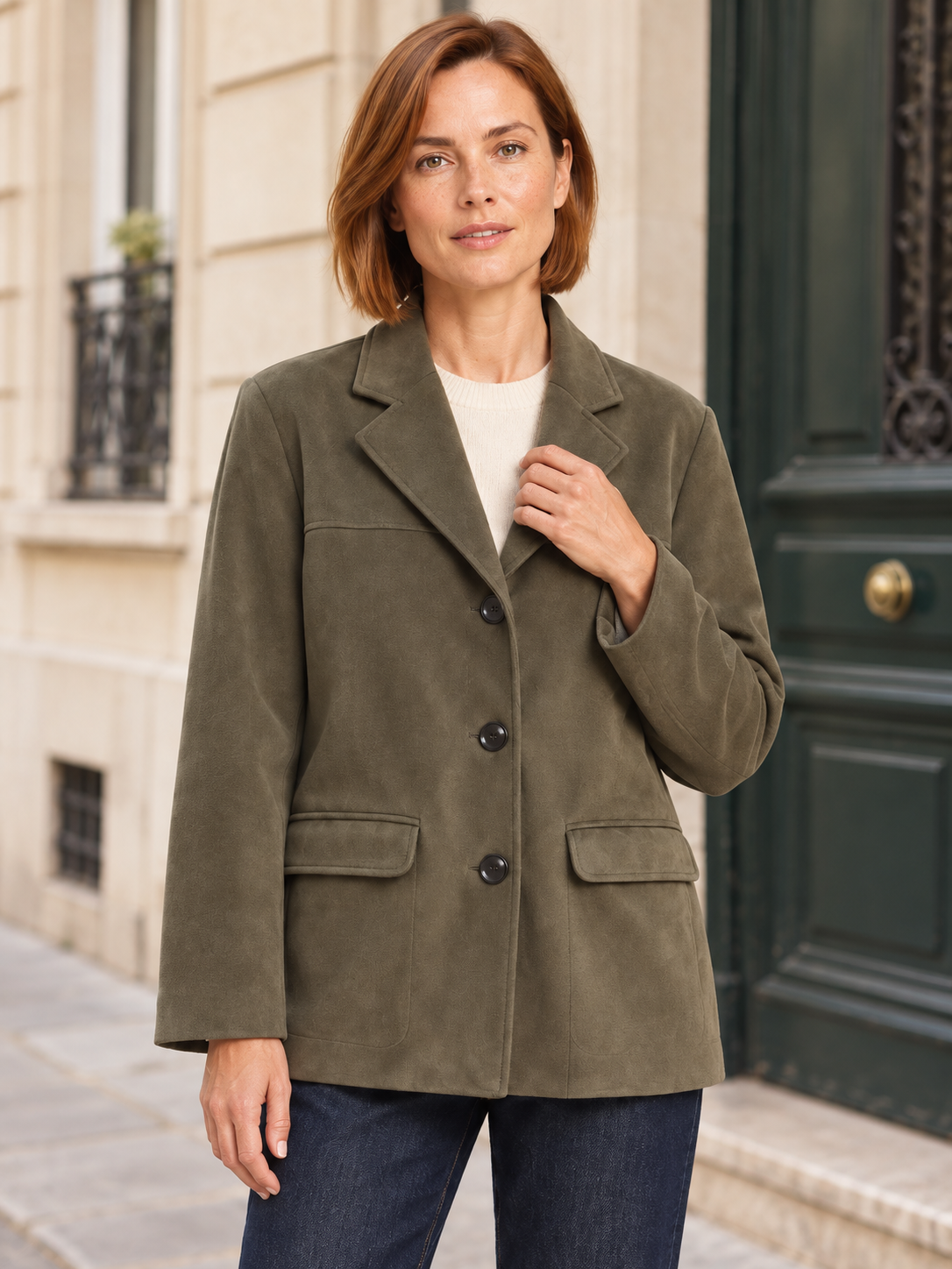 Veste en suédine à trois boutons — Mathilde