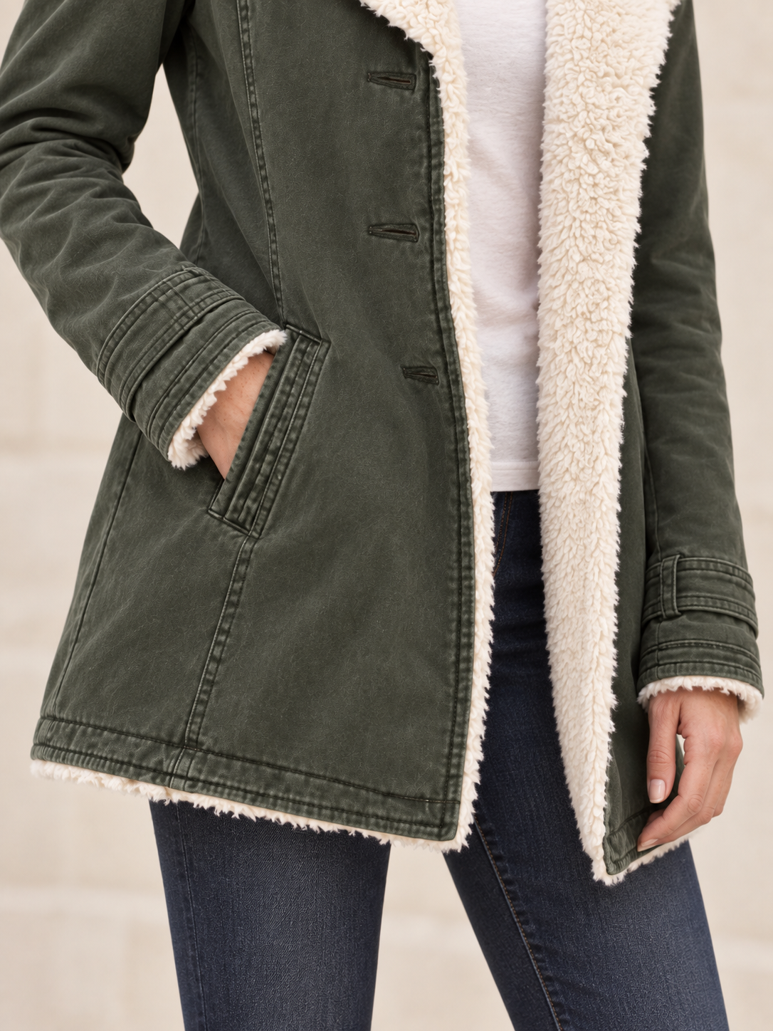 Parka con ampio collo effetto pile — Mélina