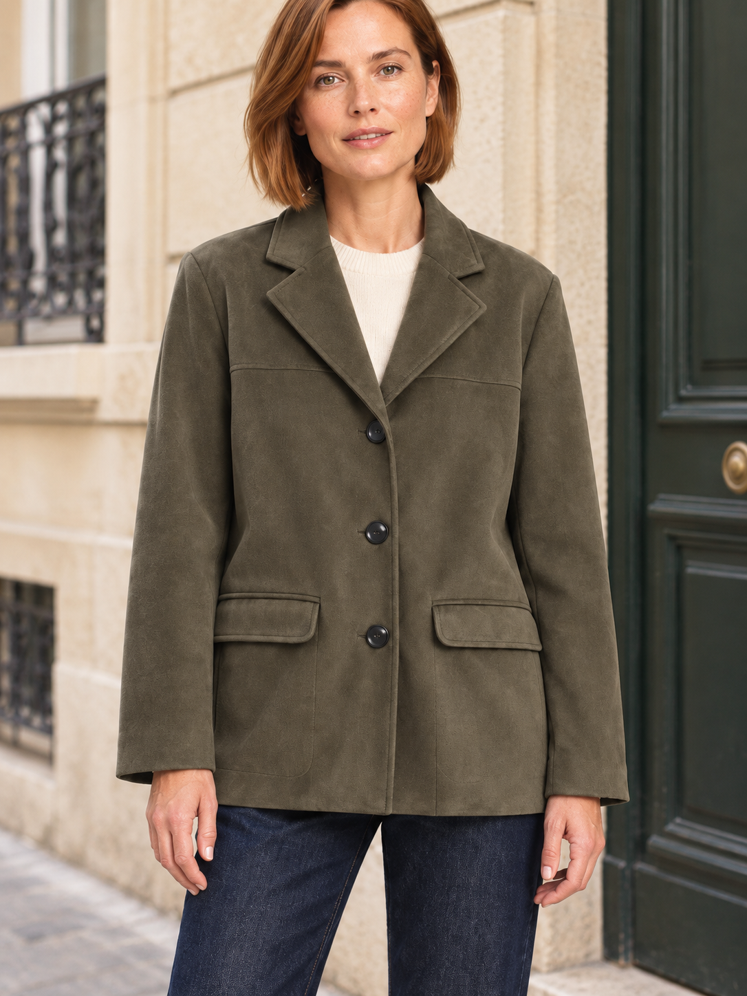 Veste en suédine à trois boutons — Mathilde