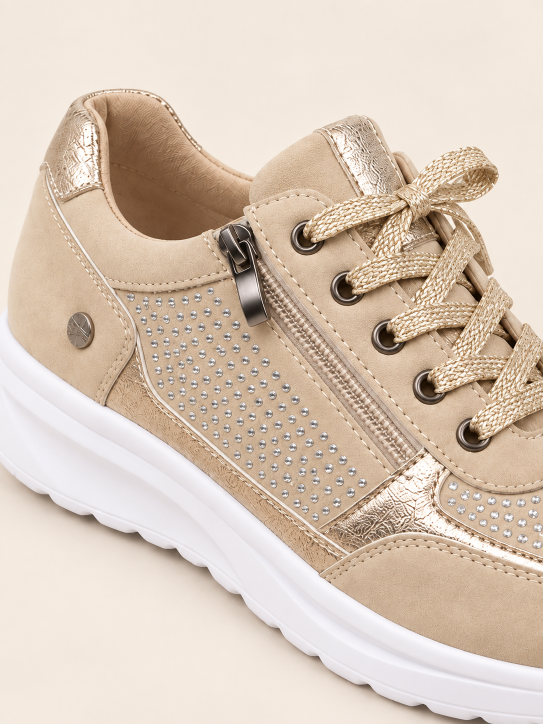 Léopoldine — Beige — détail du zip latéral