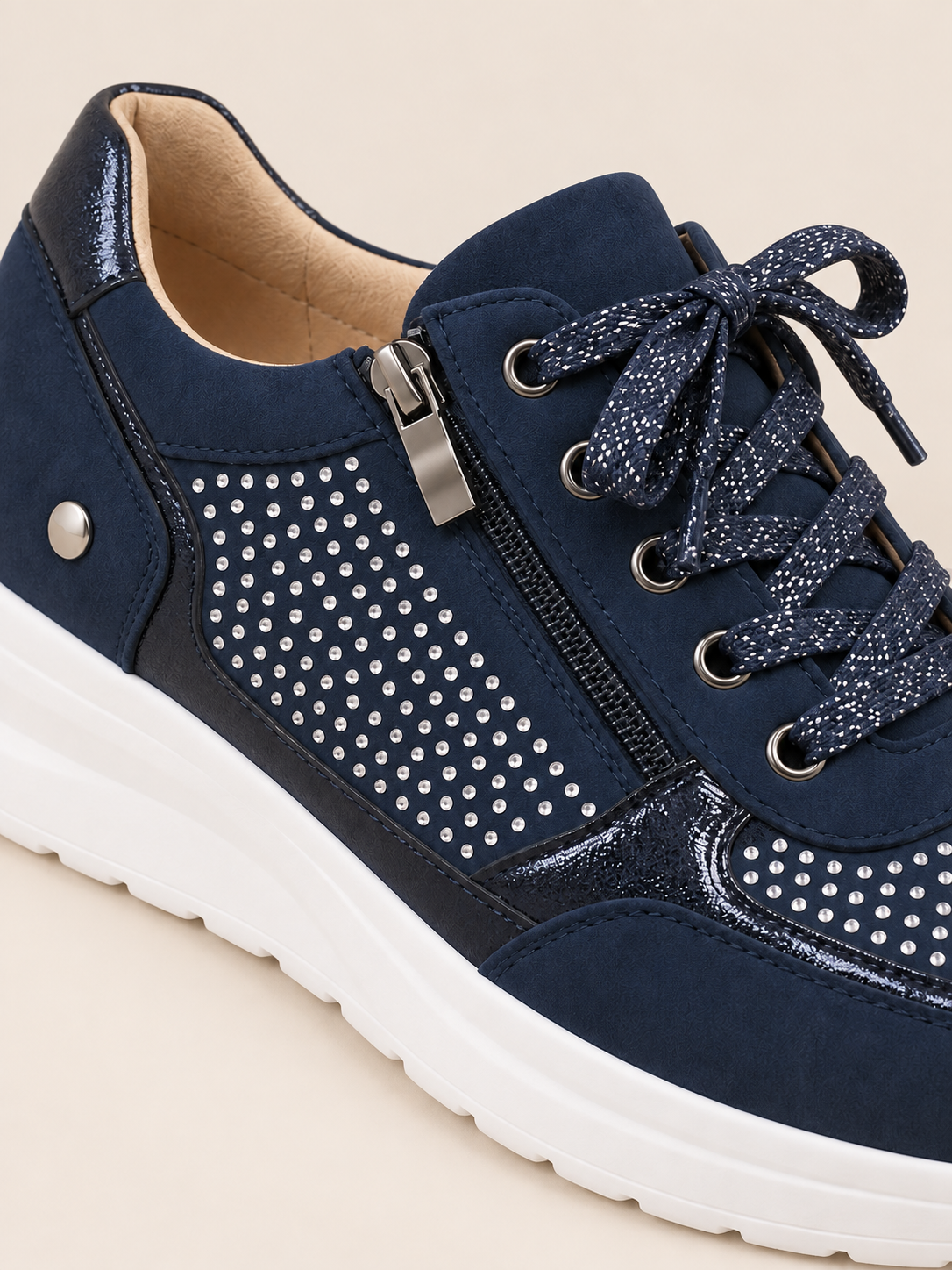 Léopoldine — Bleu marine — détail du zip latéral