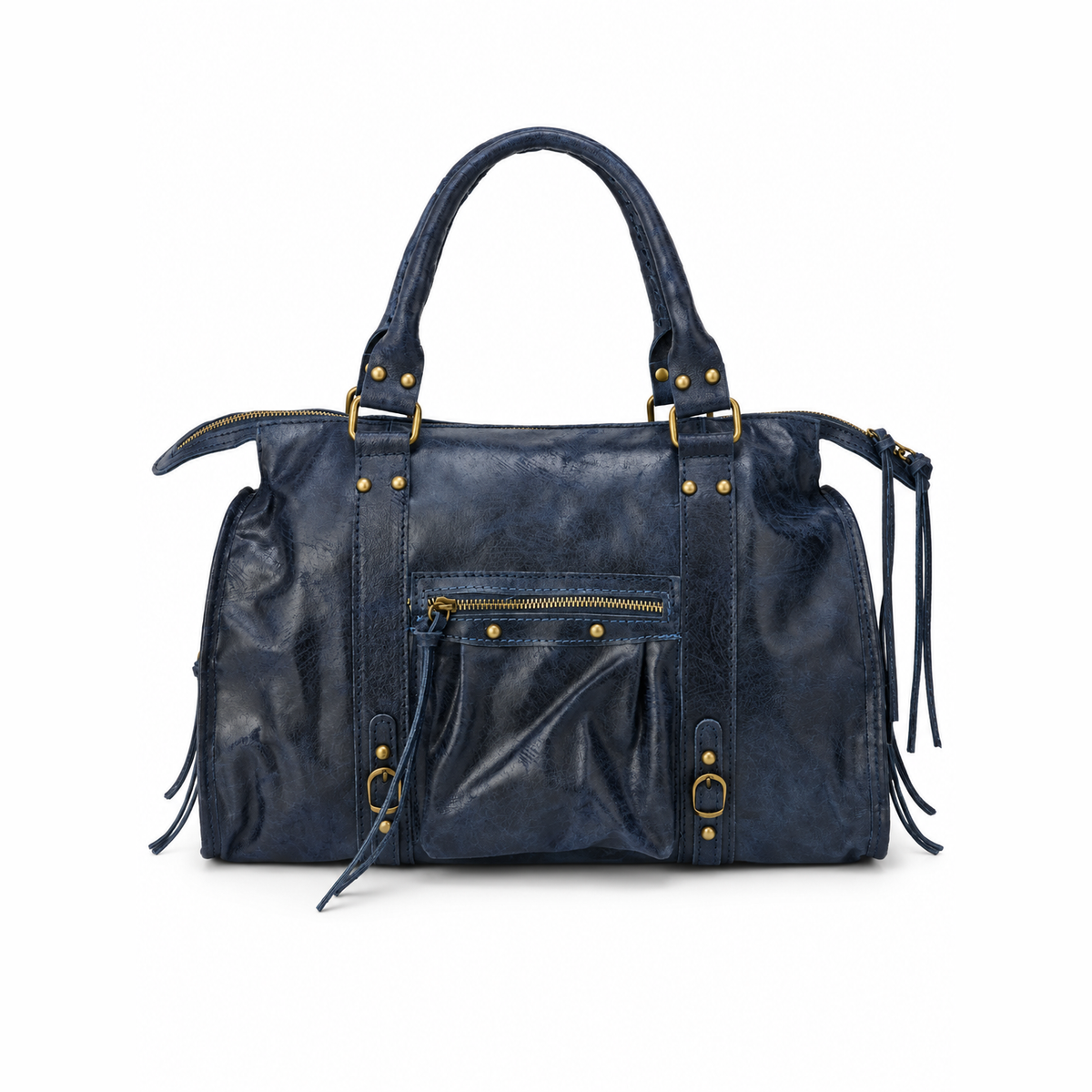 Margot — Leather bowling bag with gold-tone accents
