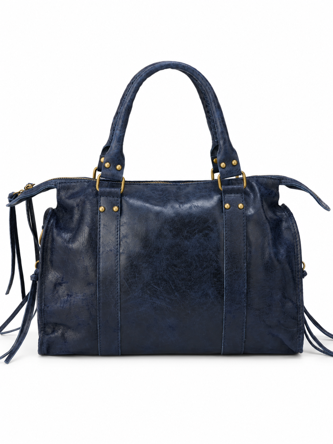 Margot — Leather bowling bag with gold-tone accents