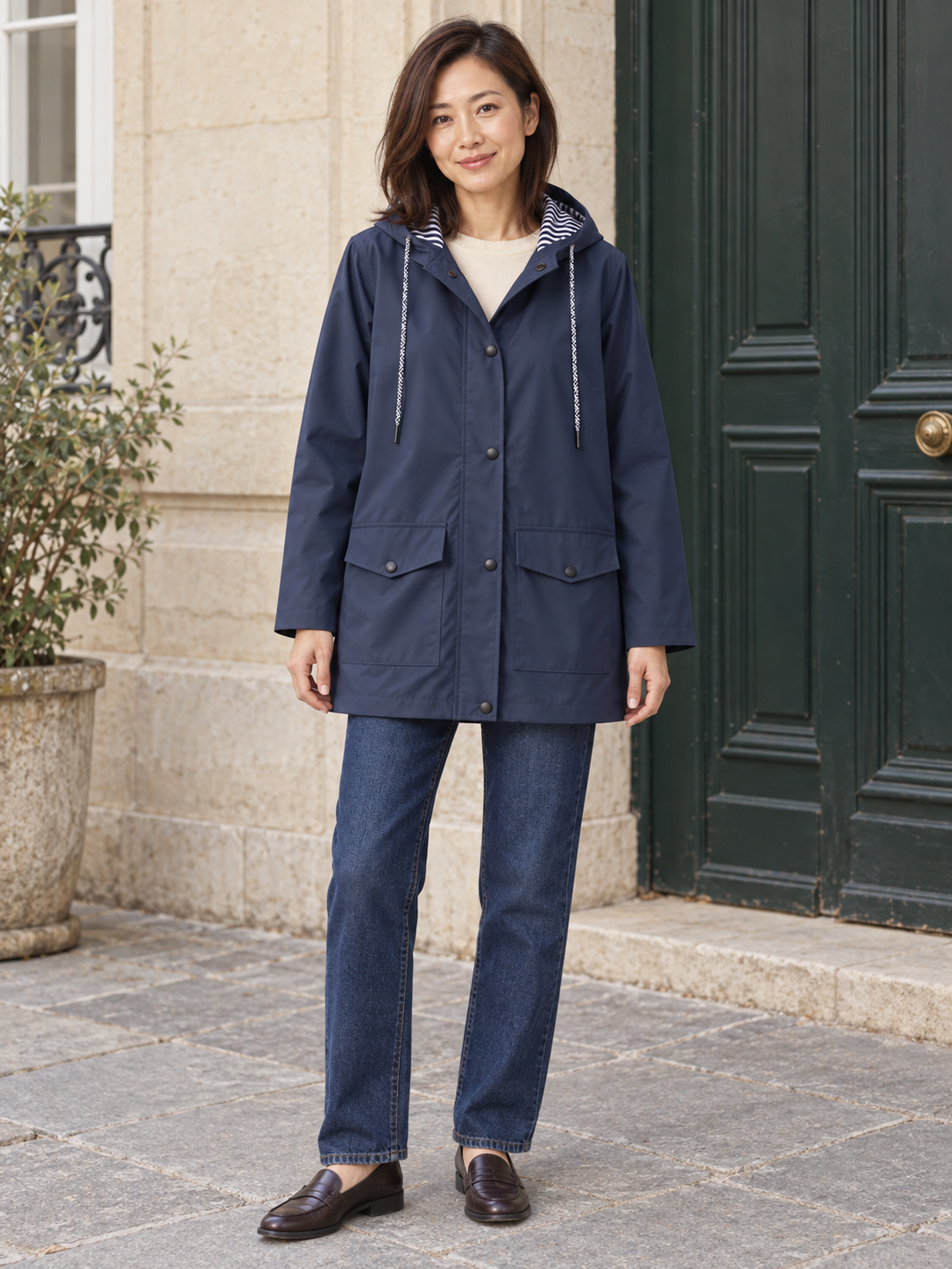 Aliénor — Lined hooded waterproof jacket