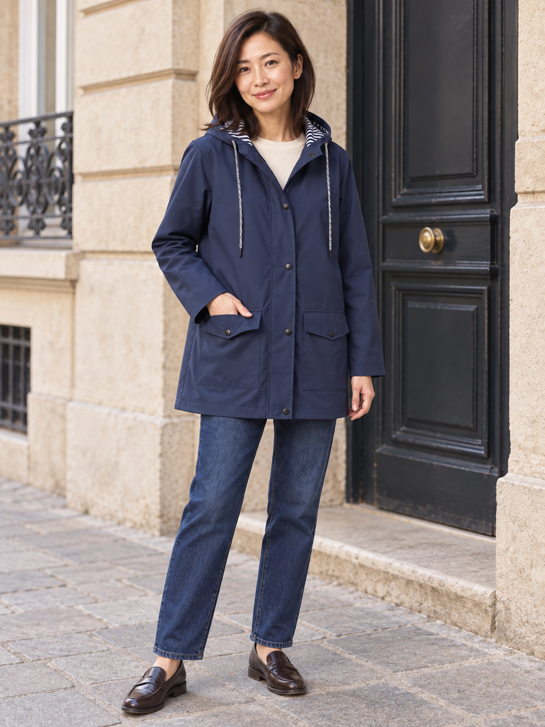 Aliénor — Lined hooded waterproof jacket