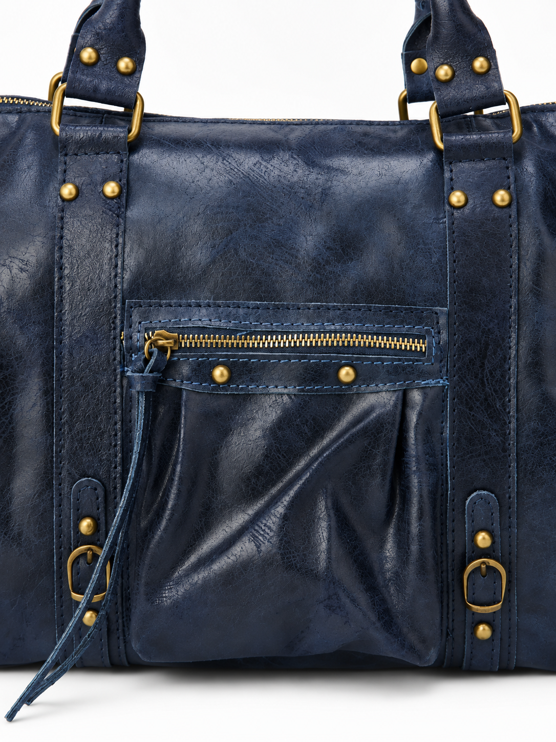 Margot — Leather bowling bag with gold-tone accents