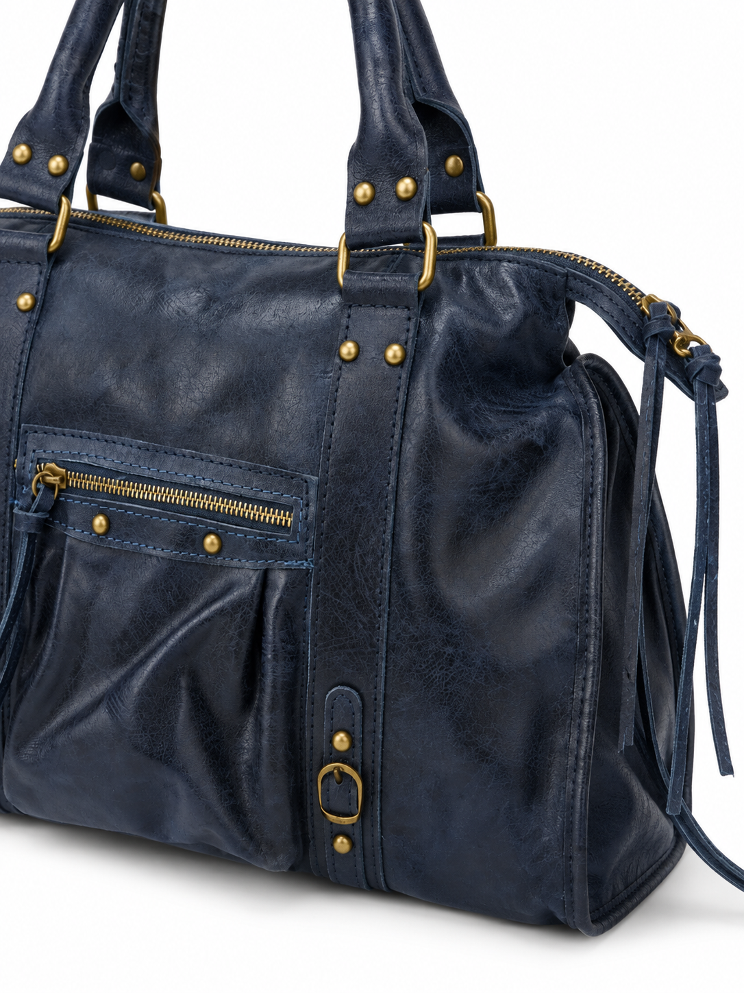 Margot — Leather bowling bag with gold-tone accents