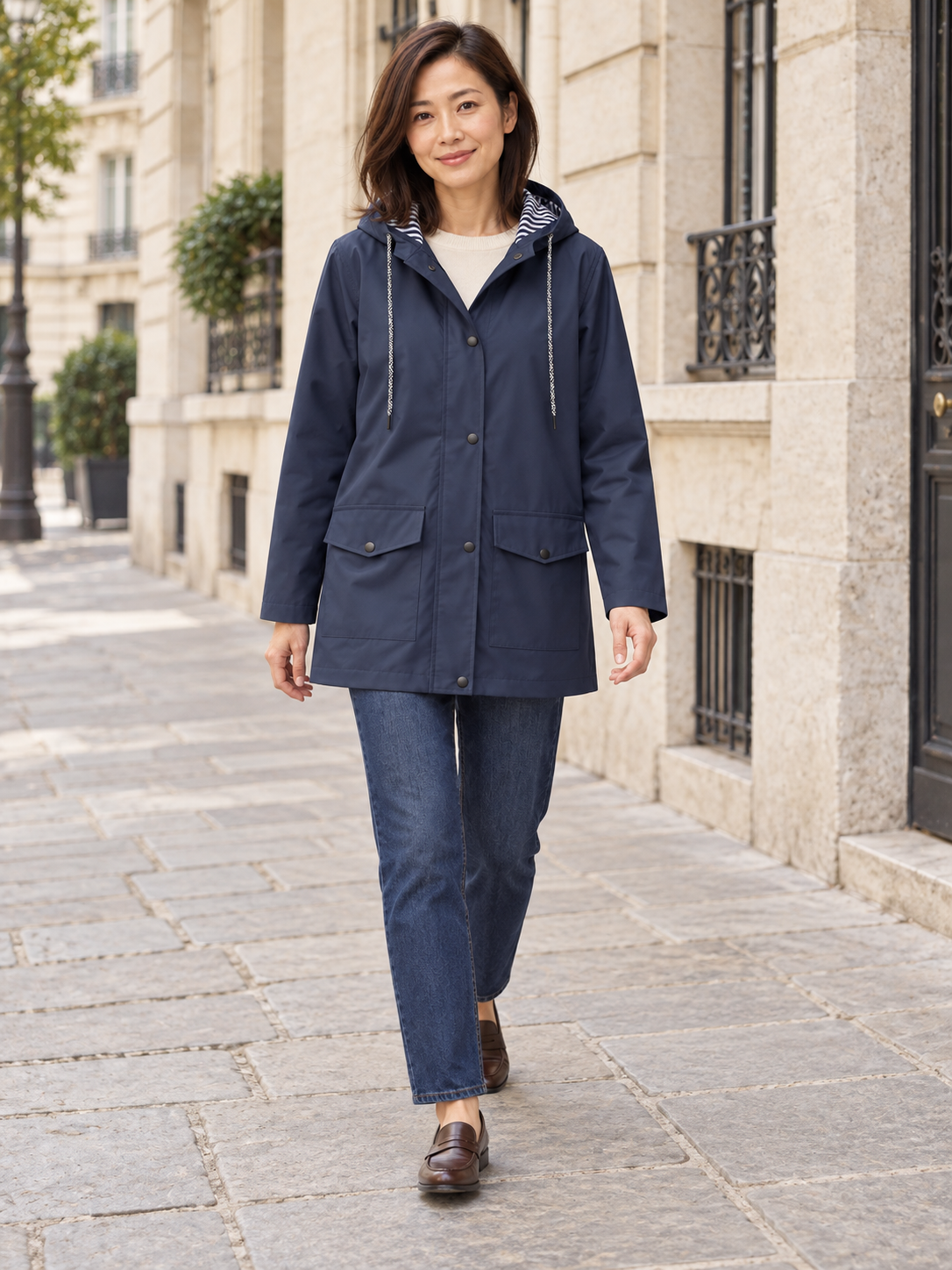 Aliénor — Lined hooded waterproof jacket