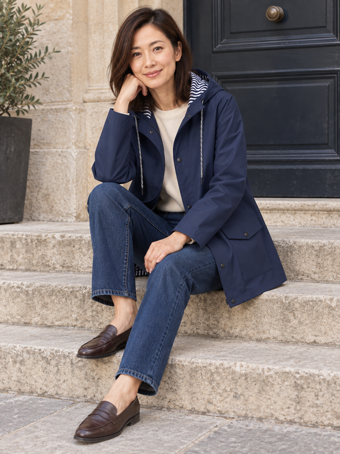 Aliénor — Lined hooded waterproof jacket