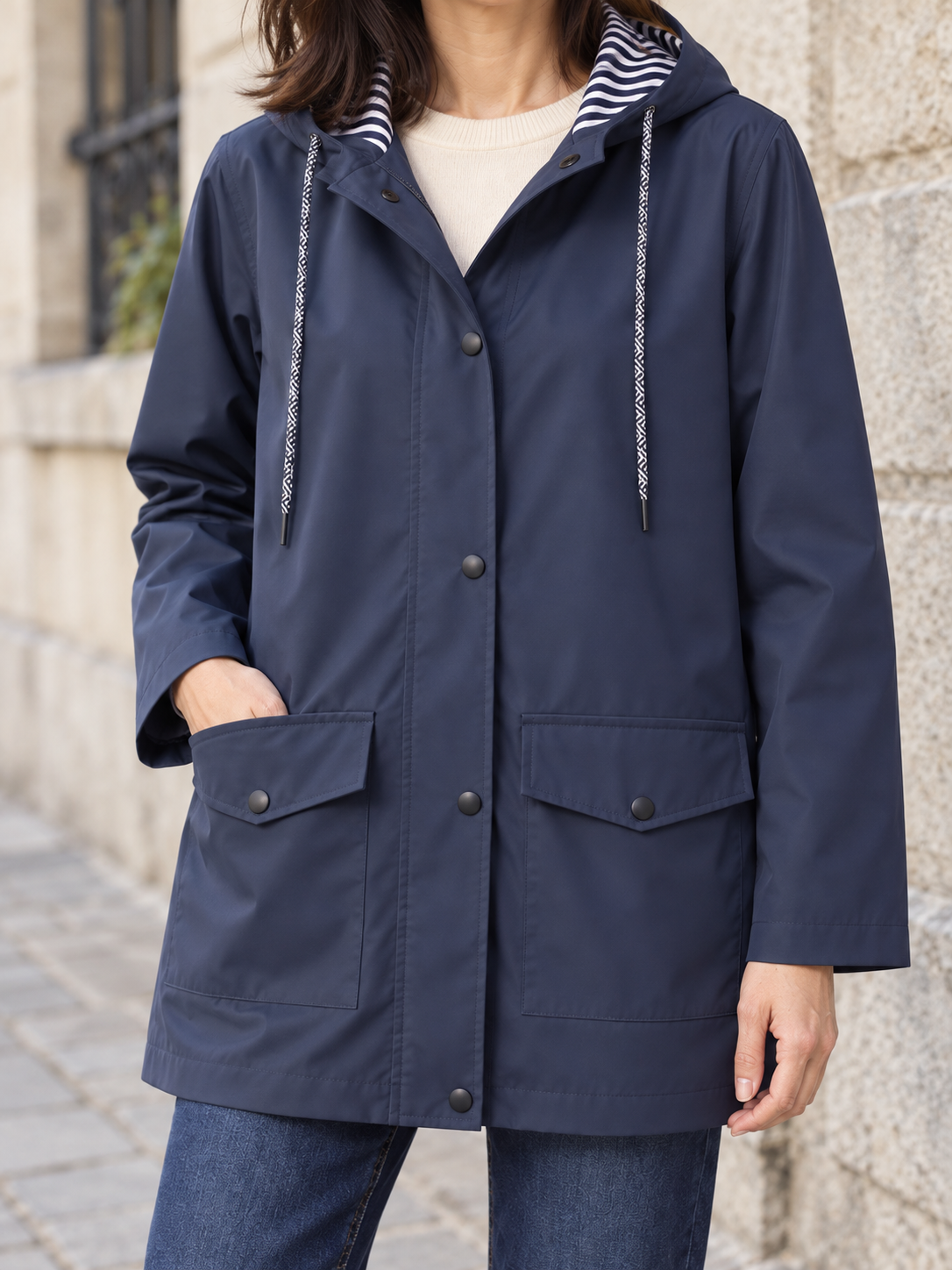 Aliénor — Lined hooded waterproof jacket