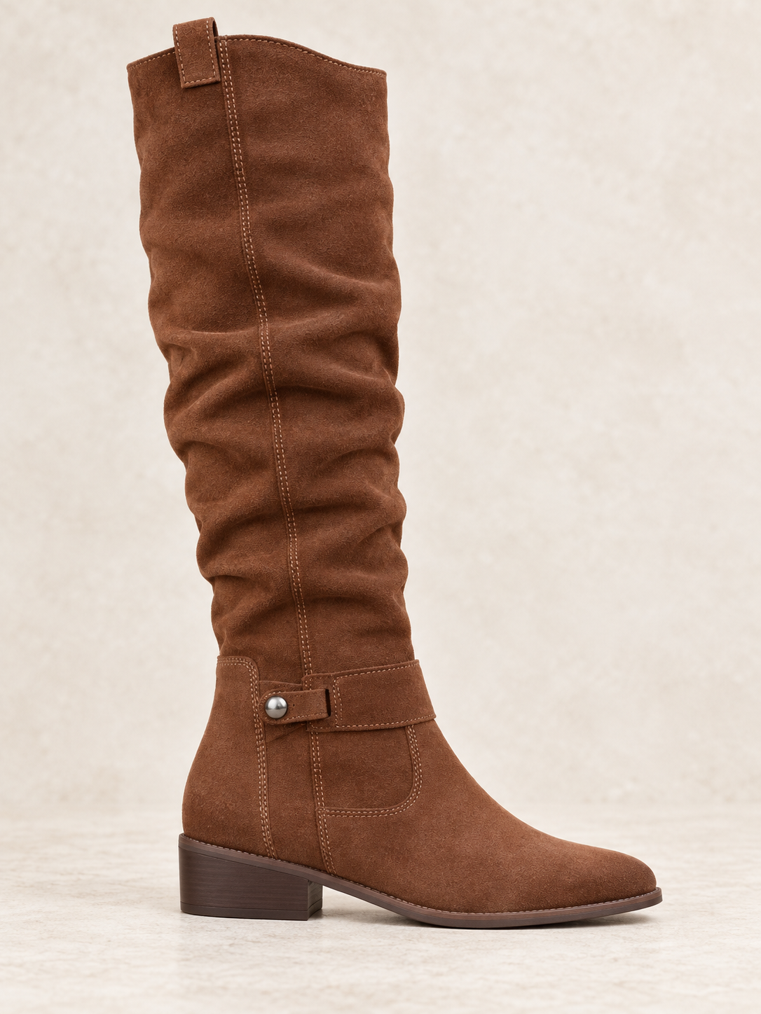 Bottes en suède à tige plissée — Émilie