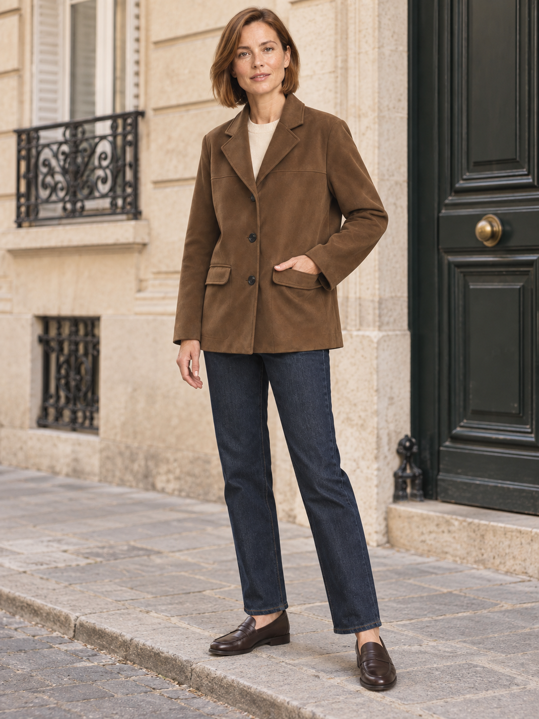 Veste en suédine à trois boutons — Mathilde
