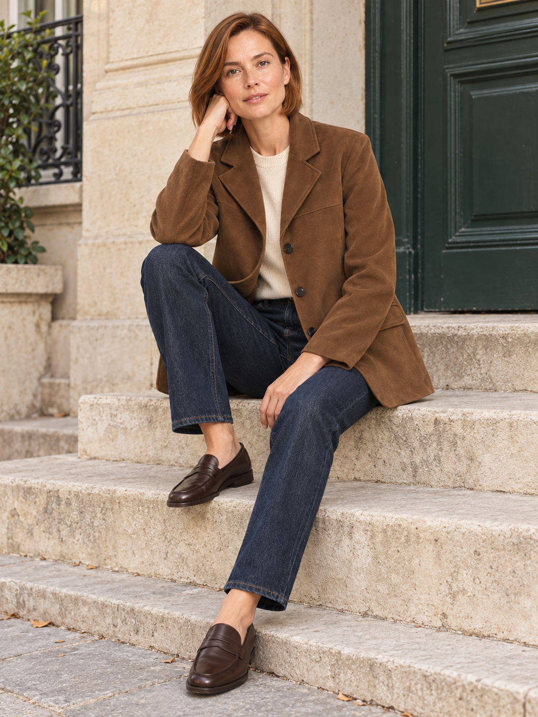 Veste en suédine à trois boutons — Mathilde