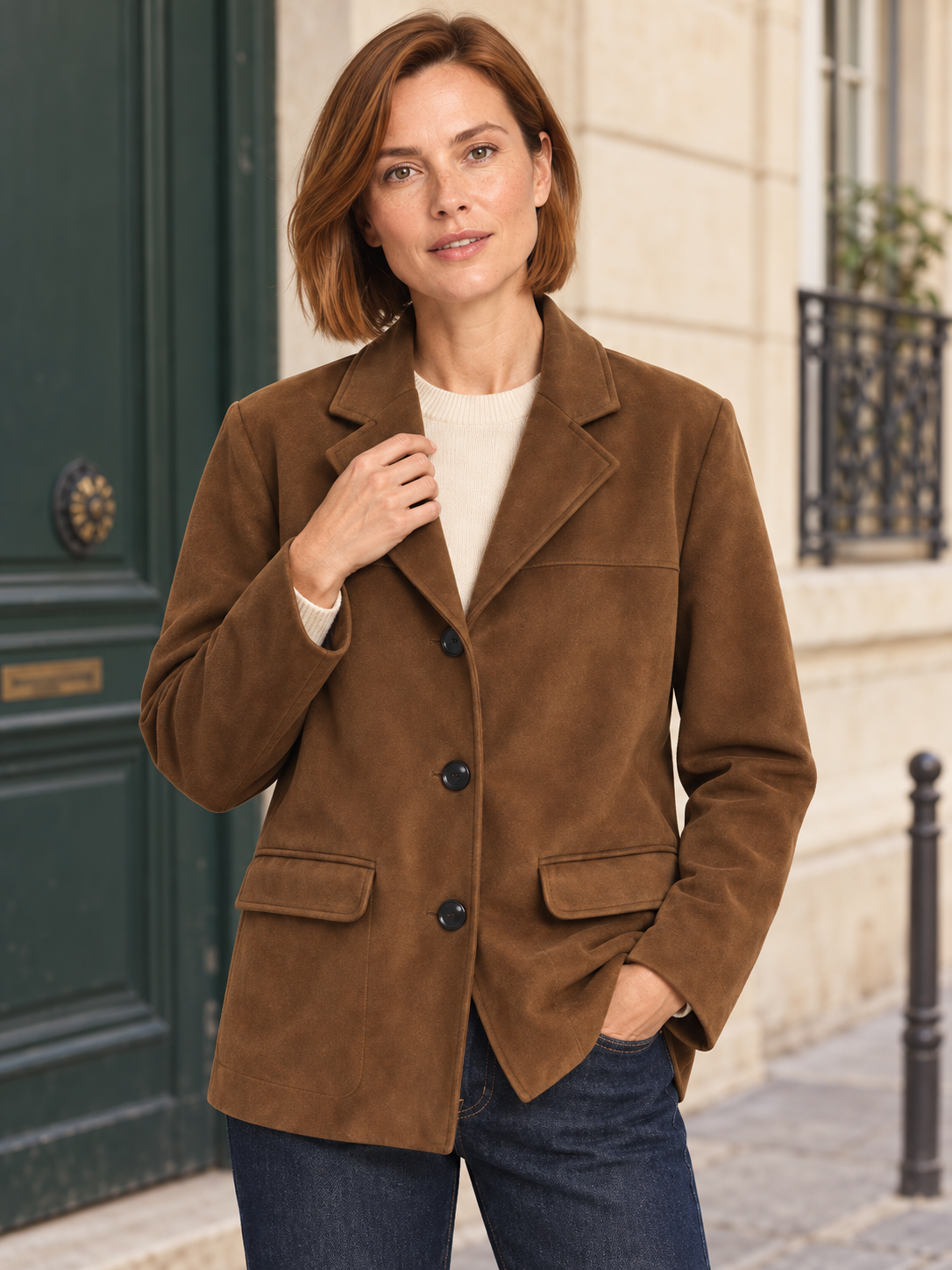 Veste en suédine à trois boutons — Mathilde