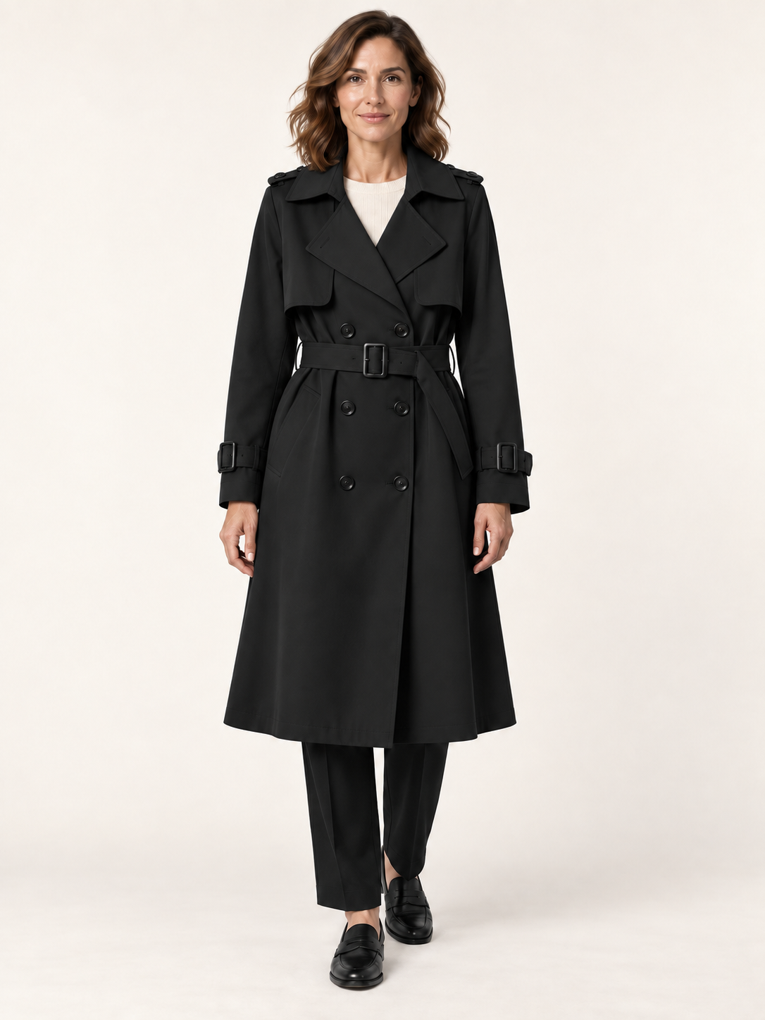 Victoire — Belted mid-length trench coat