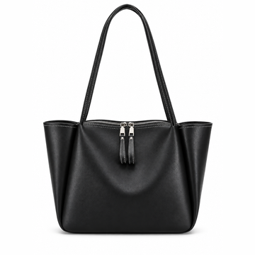 Cabas en cuir à surpiqûres contrastées — Élise