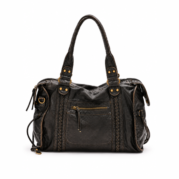 Sac bowling en cuir à détails tressés — Juliette