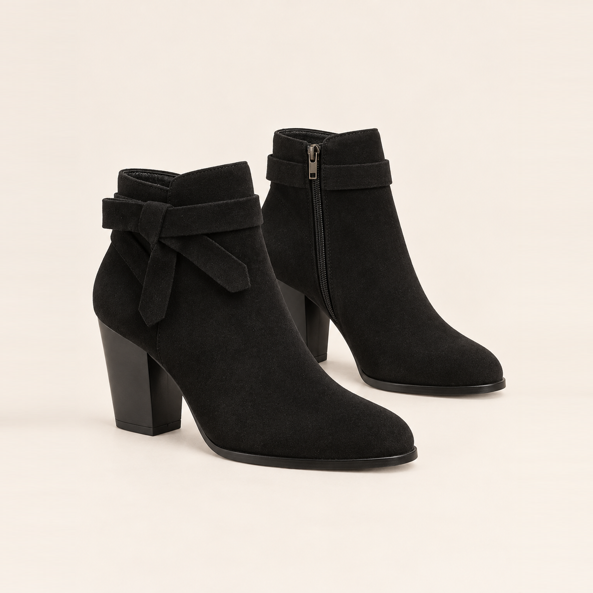 Bottines en suède à nœud latéral — Lucile