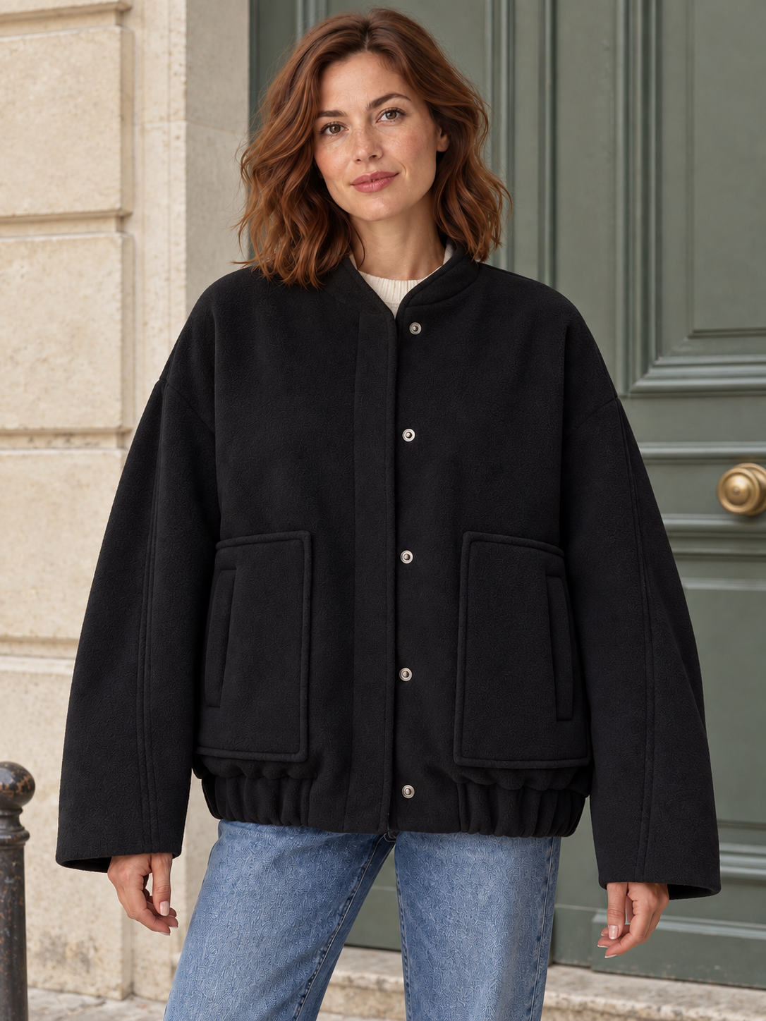 Giacca ampia effetto pile — Bertille