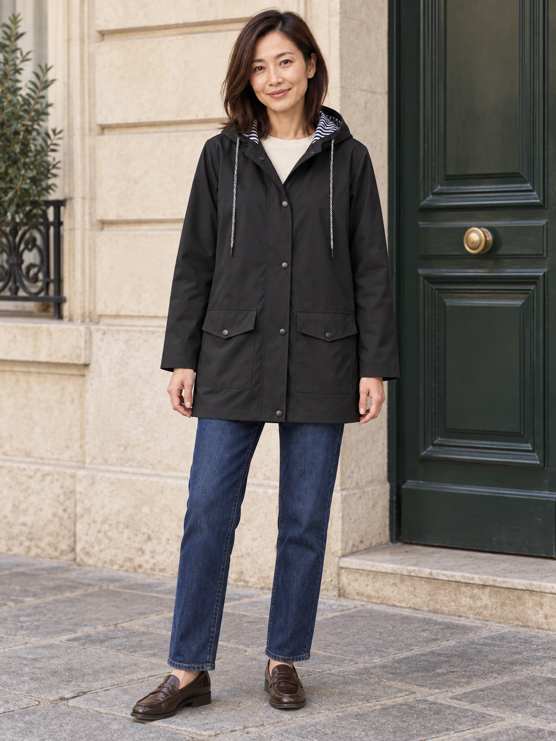 Aliénor — Lined hooded waterproof jacket