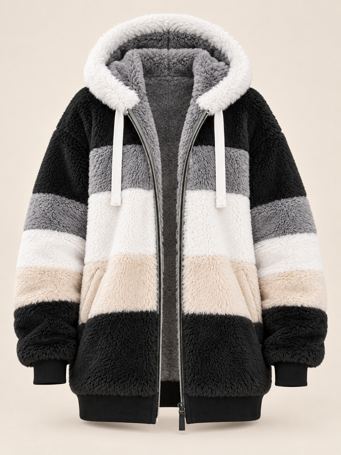 Veste à capuche aspect polaire — Célestine
