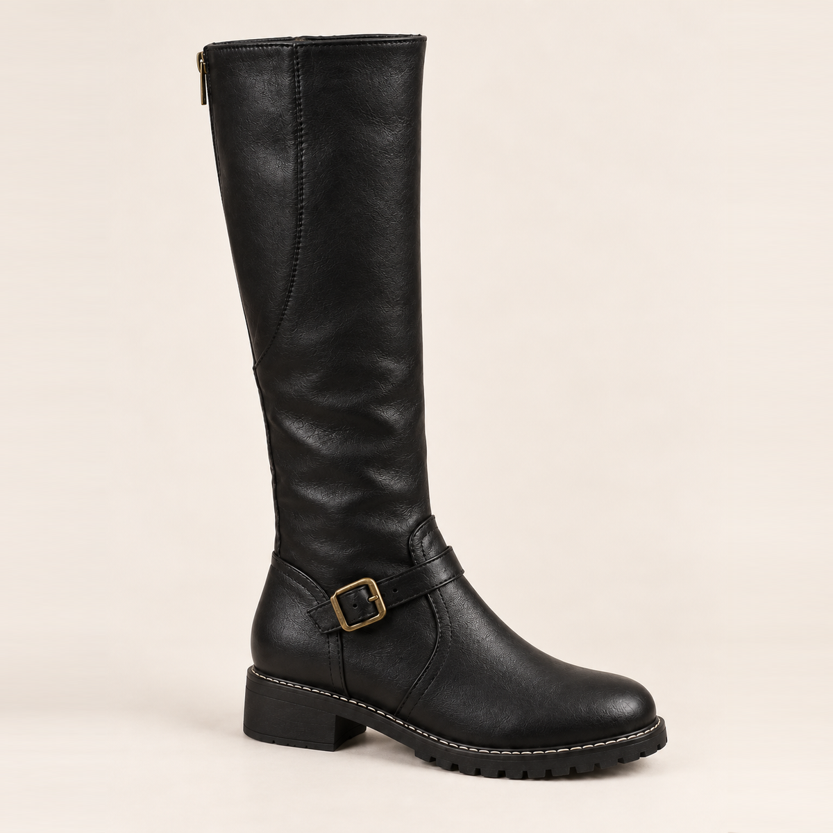 Agathe — Leather high boots with strap