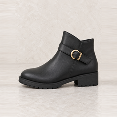 Bottines en cuir à boucle dorée — Pauline