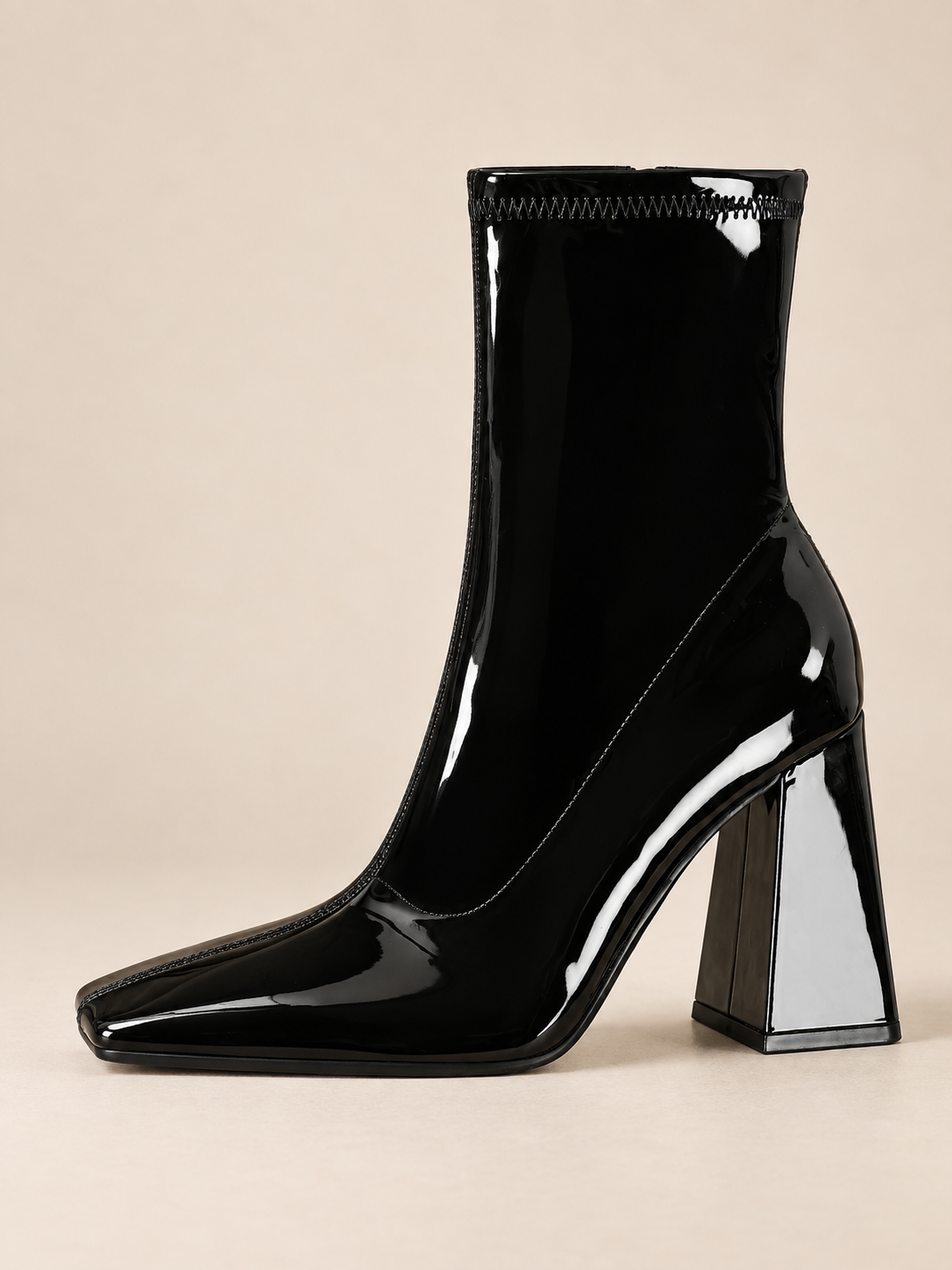 Octavie — Patent leather ankle boots with flared heels