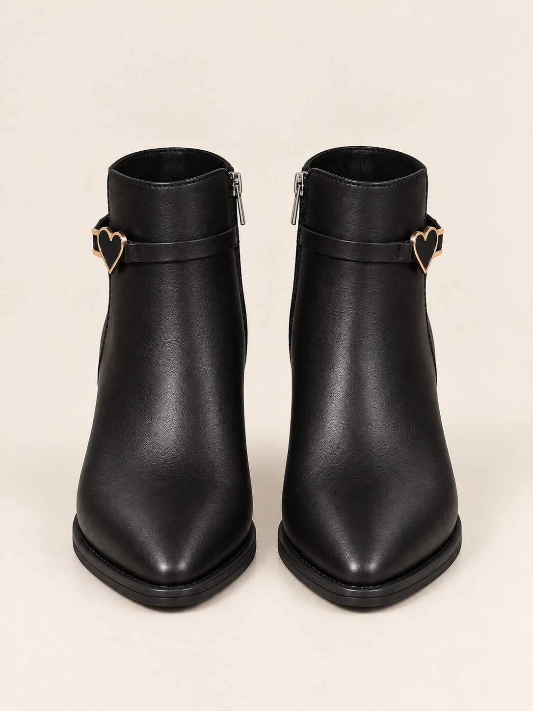 Rosalie — Leather ankle boots with heart detail