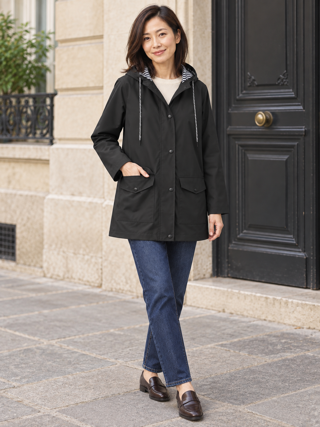 Aliénor — Lined hooded waterproof jacket