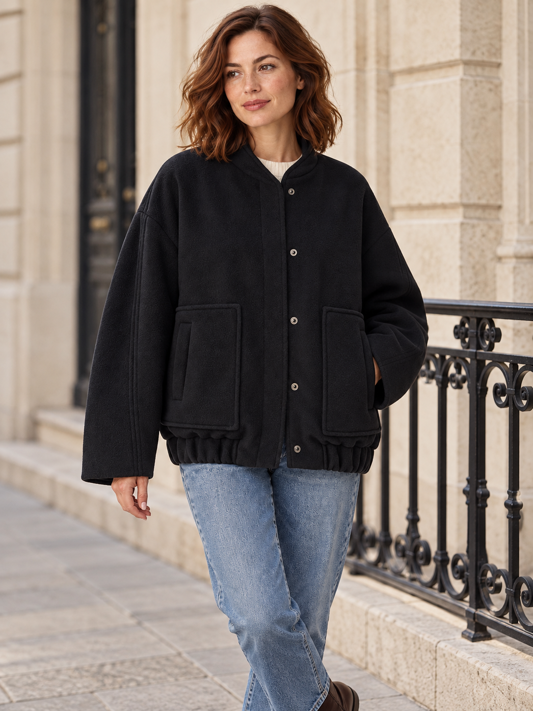 Giacca ampia effetto pile — Bertille