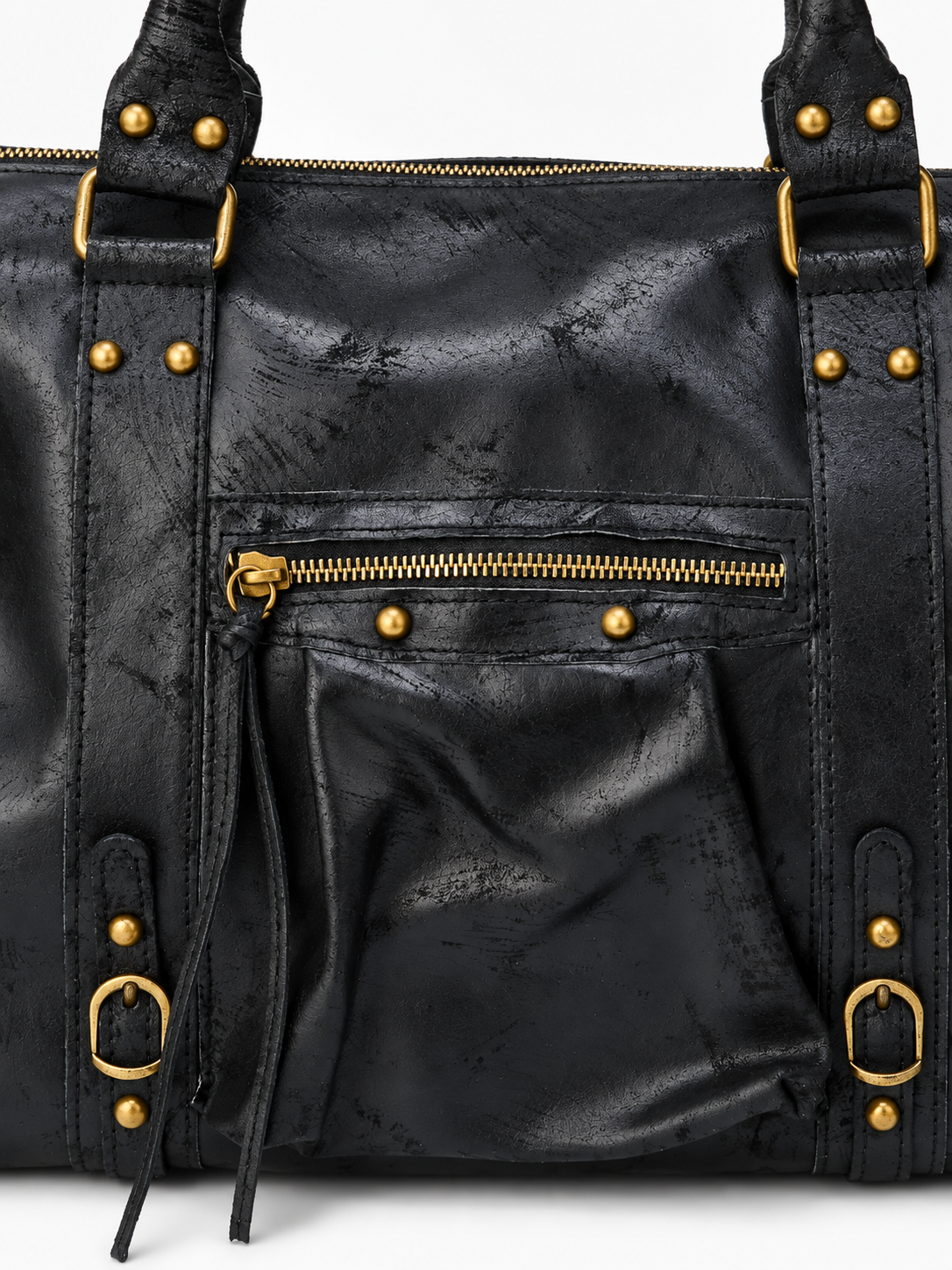 Margot — Leather bowling bag with gold-tone accents