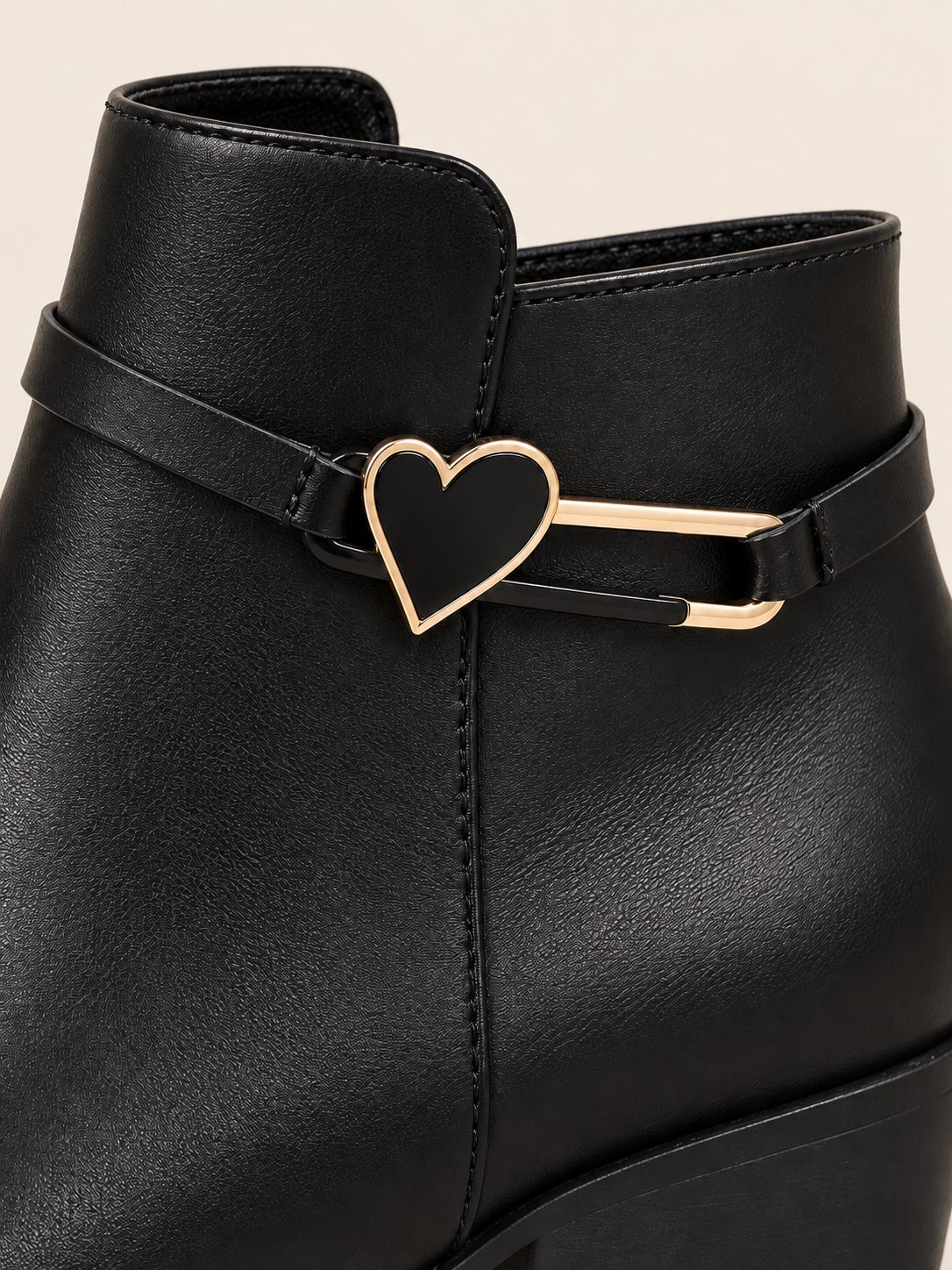 Rosalie — Leather ankle boots with heart detail