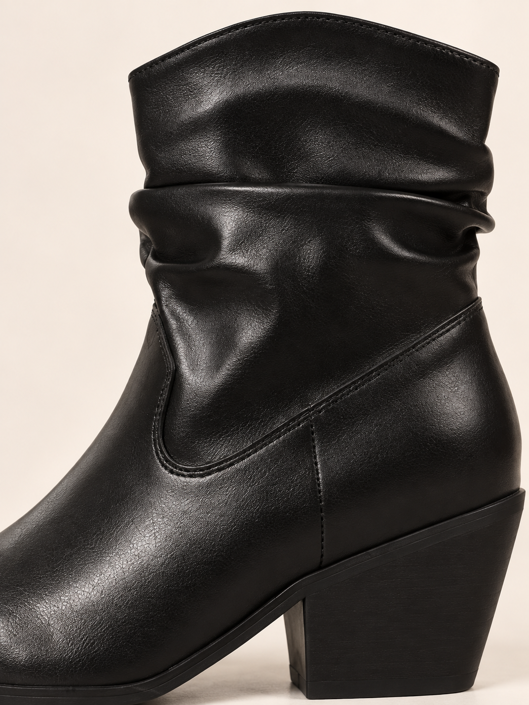 Bottines en cuir à tige plissée — Anaïs