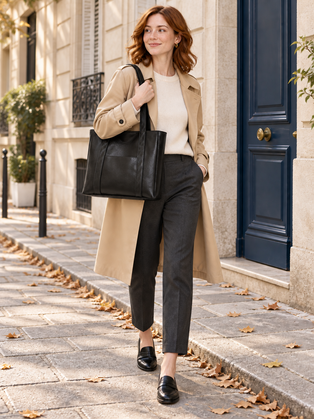 Agathe — Leather tote with clean lines