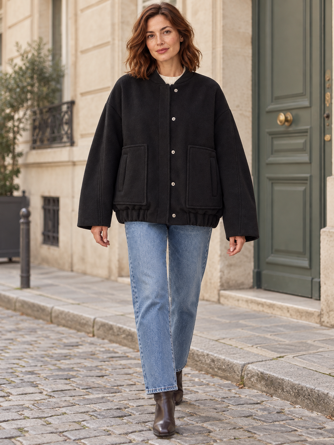 Giacca ampia effetto pile — Bertille