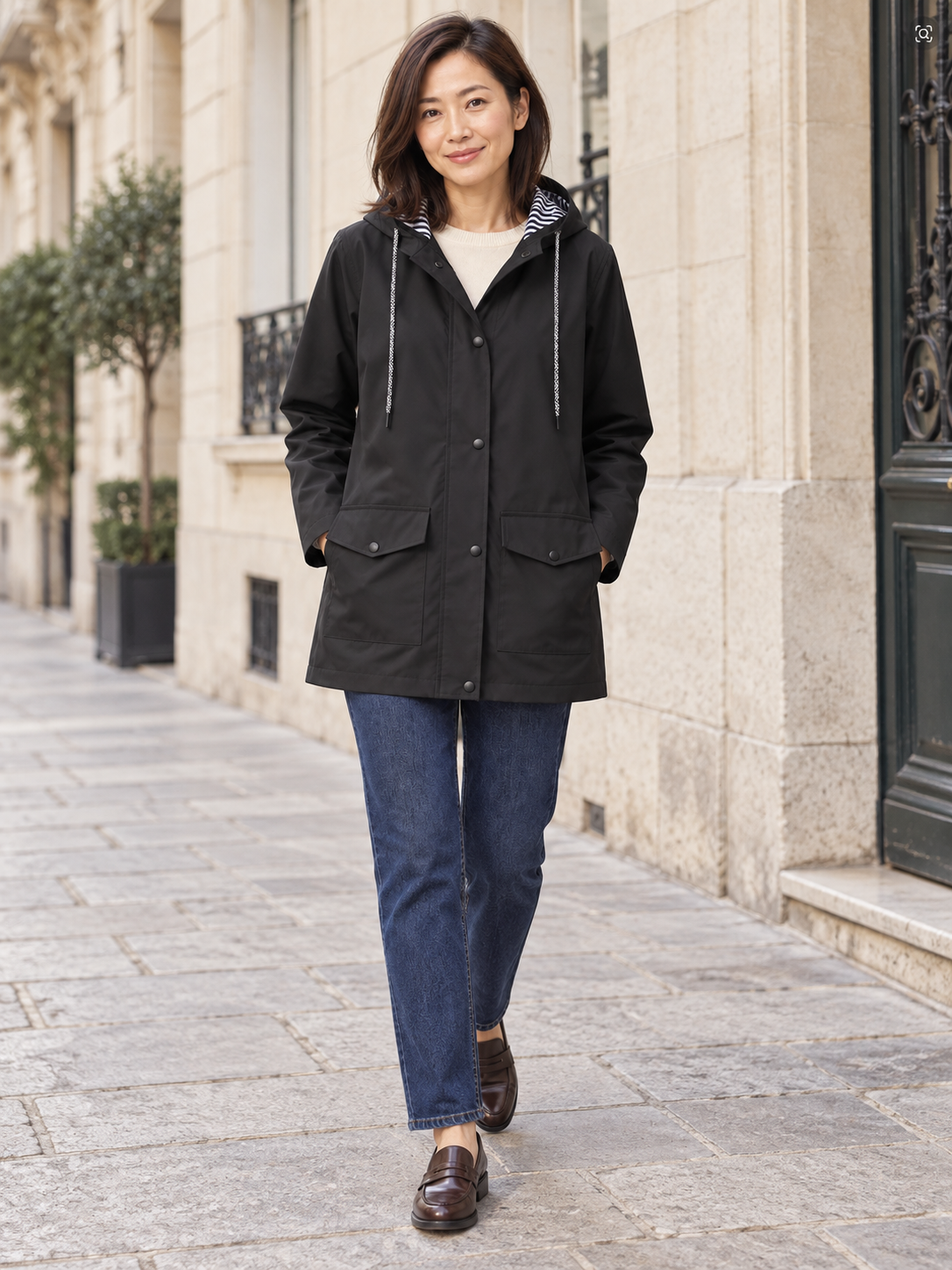 Aliénor — Lined hooded waterproof jacket