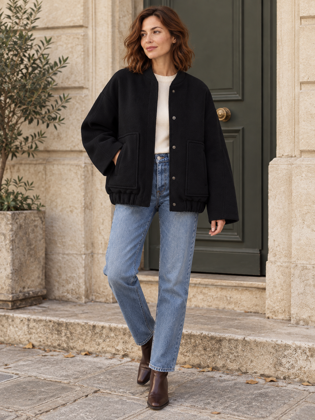 Giacca ampia effetto pile — Bertille
