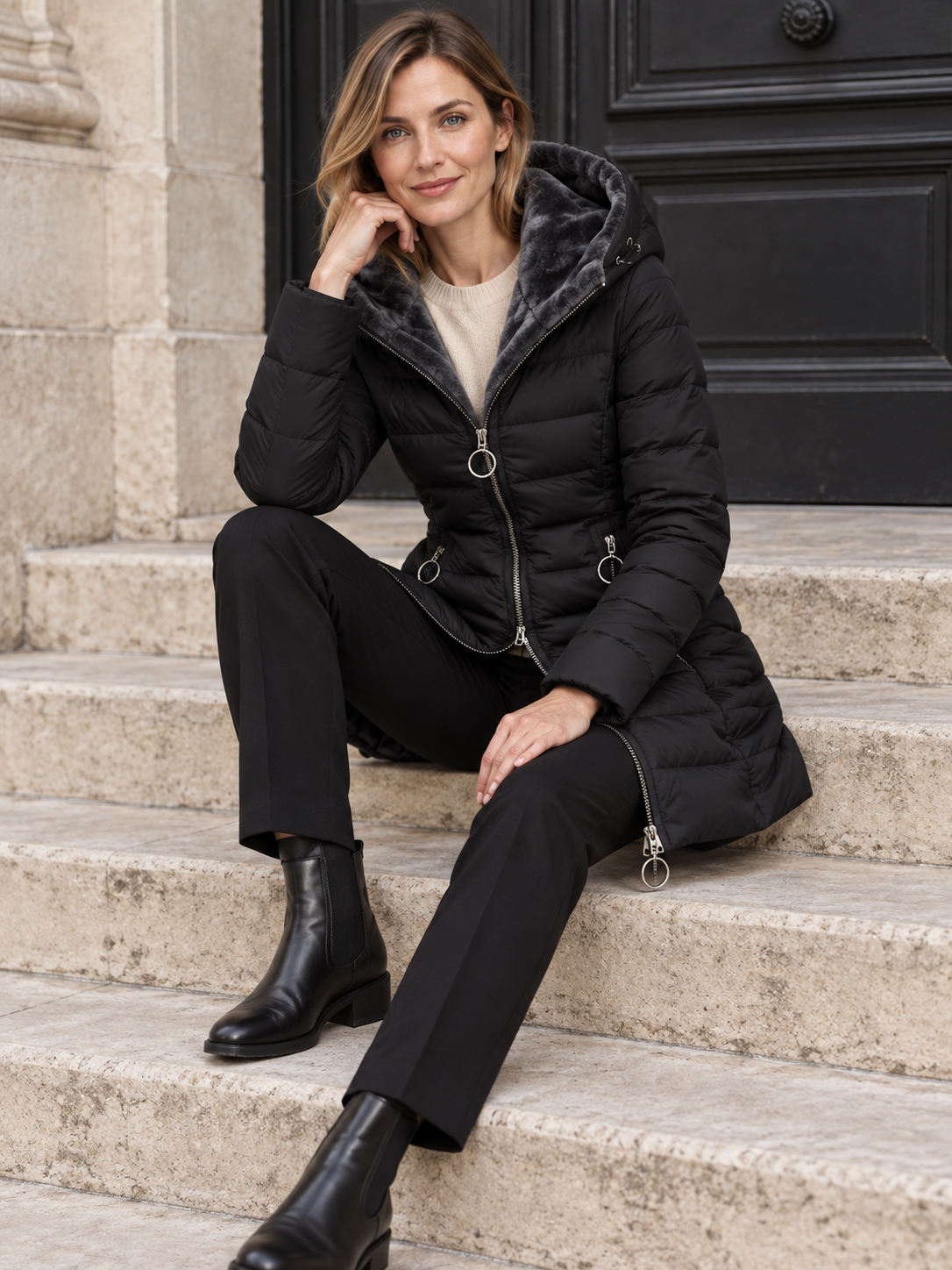 Parka impermeabile con cappuccio foderato — Eugénie